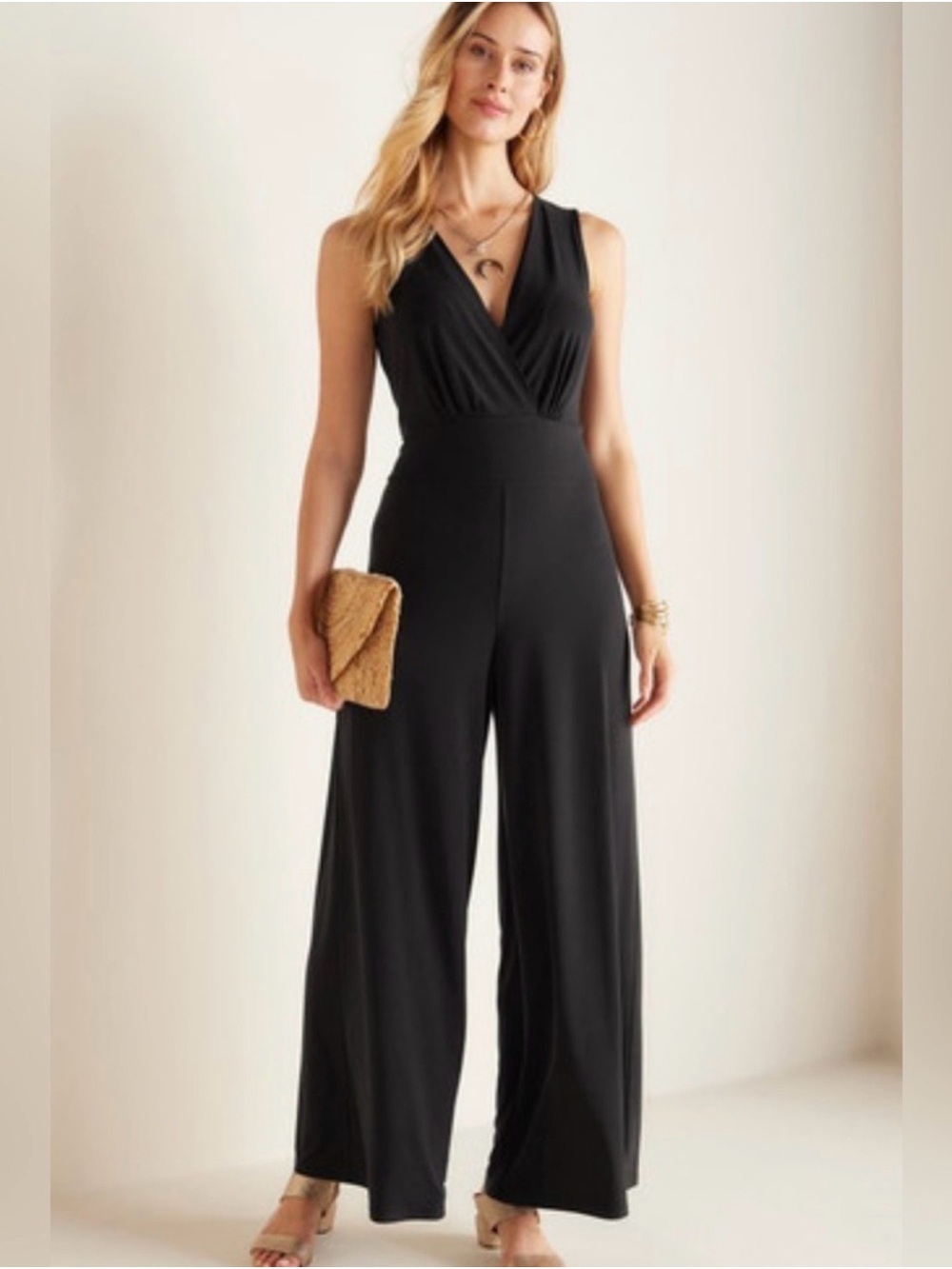 Soft Surroundings Penelope wide
Leg Jumpsuit In Black M